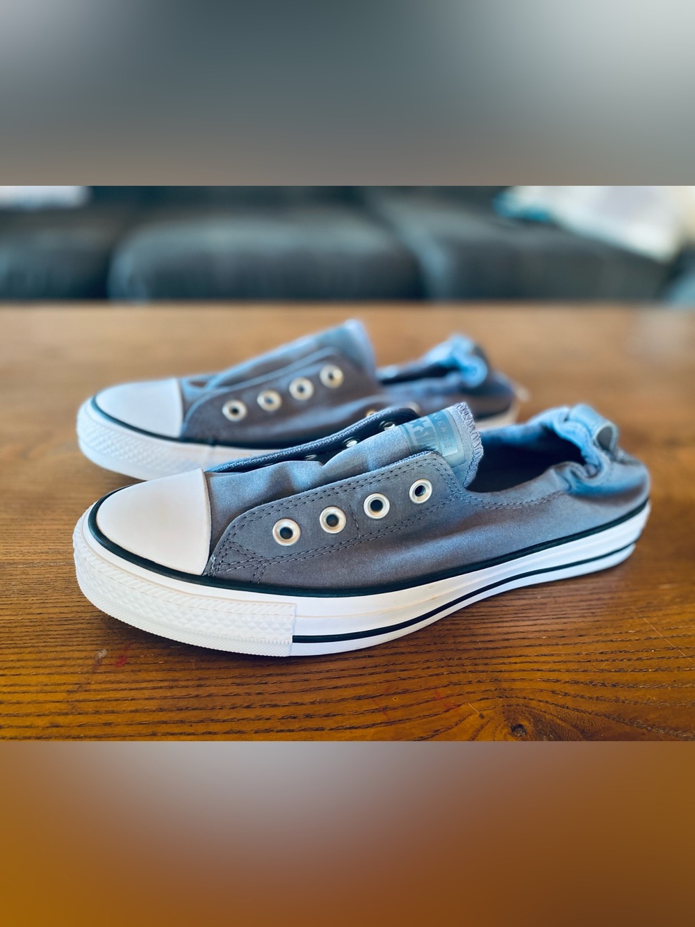 Converse Women’s Slip-On Gray Canvas Sneakers